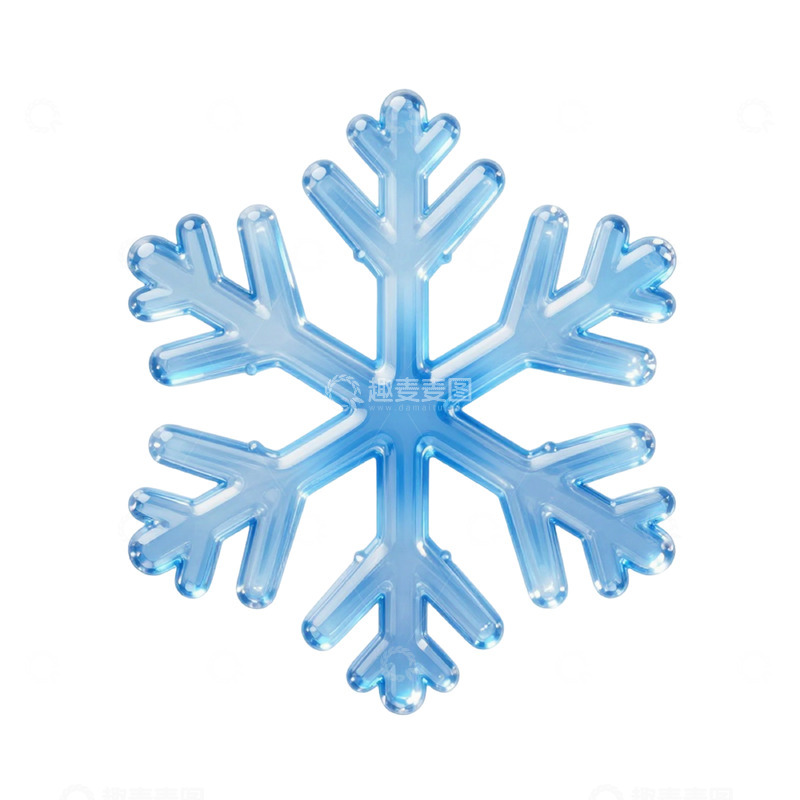 高清大图下载【趣麦麦图】蓝色透明雪花装饰图案