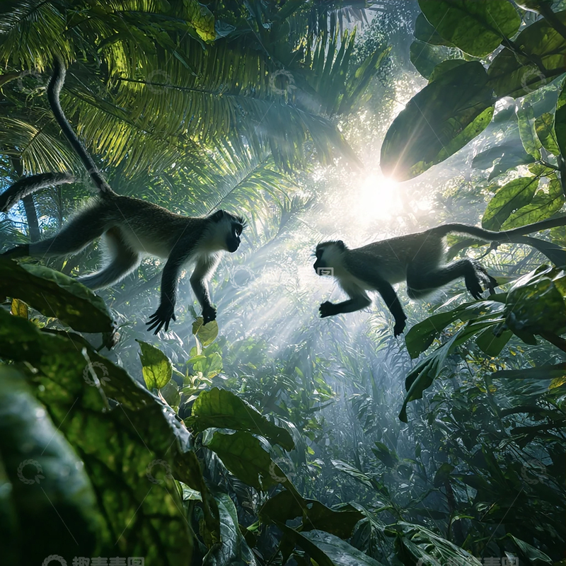 高清大图下载【趣麦麦图】密林深处的灵动猎影