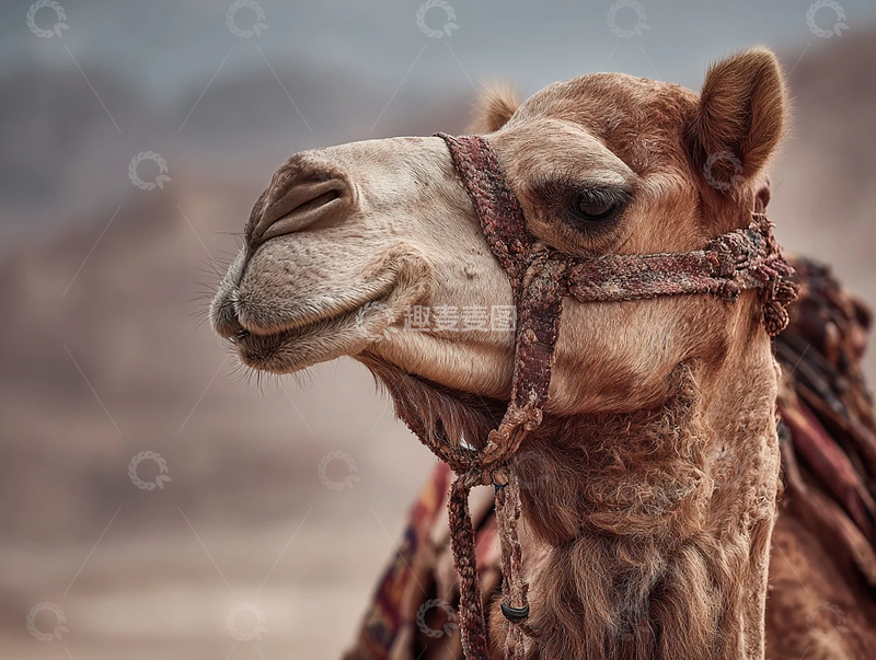 高清大图下载【趣麦麦图】骆驼的温柔微笑