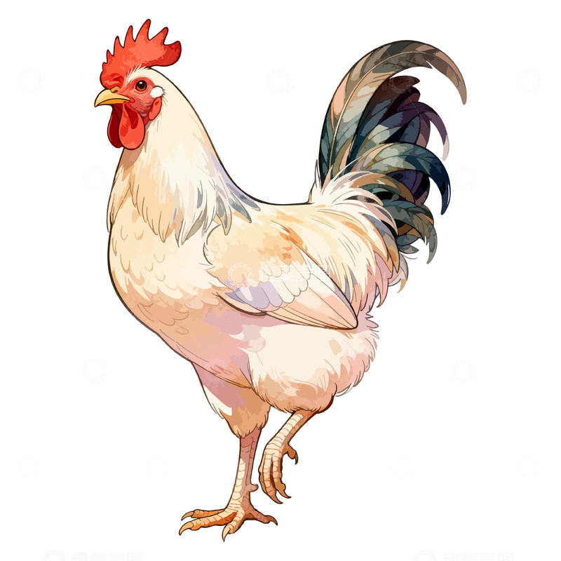 源文件下载【趣麦麦图】公鸡插画手绘素材