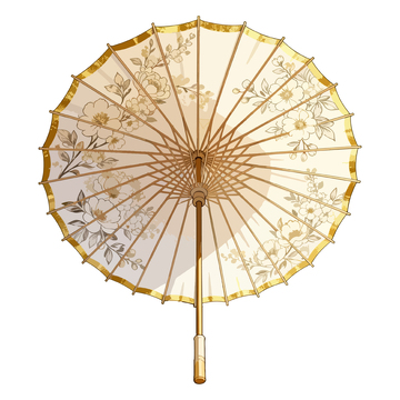 古典雅致花伞图案设计元素