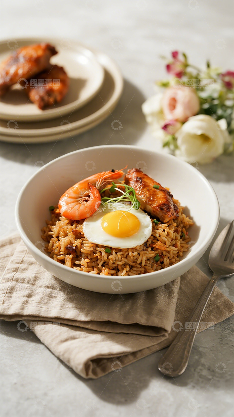 高清大图下载【趣麦麦图】美食炒饭虾蛋美味佳肴