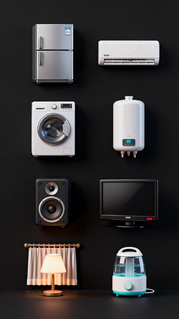 现代家电组合摄影素材