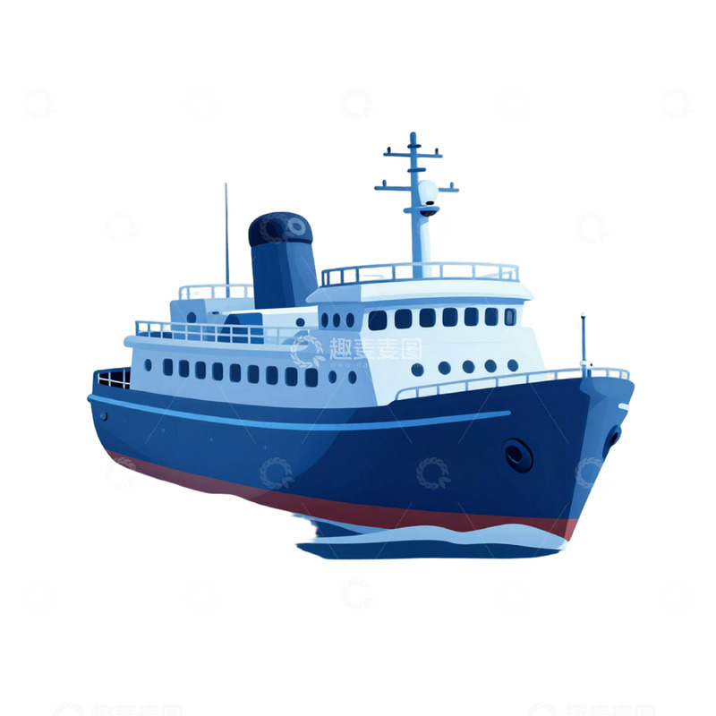 高清大图下载【趣麦麦图】卡通风格船只插画