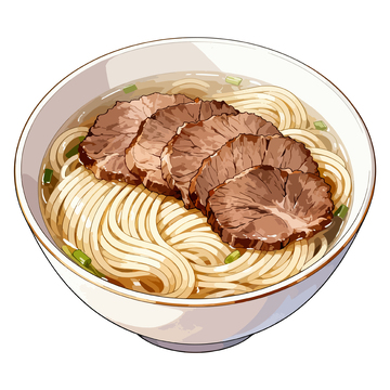 手绘牛肉面美食插画