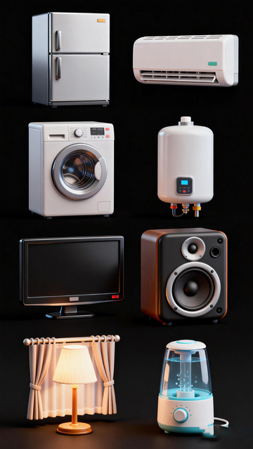 现代家电家居组合插画素材