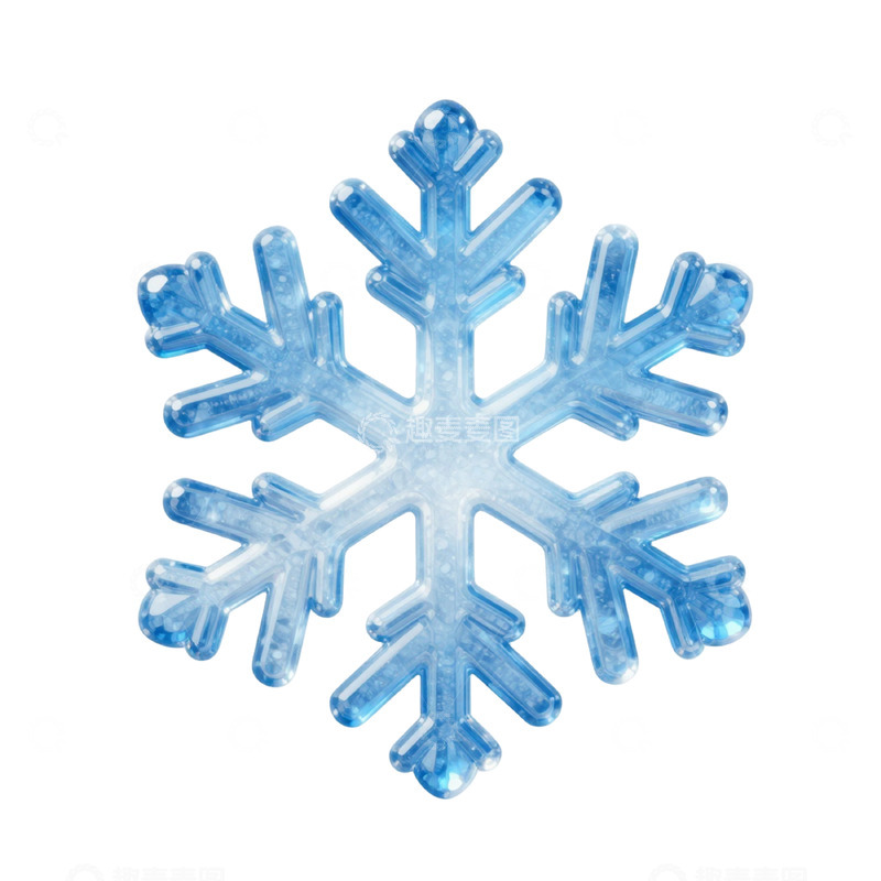 高清大图下载【趣麦麦图】蓝色透明雪花装饰品设计元素