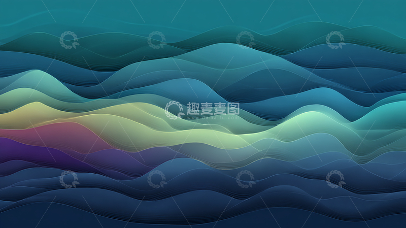 高清大图下载【趣麦麦图】波动色彩的梦境之海