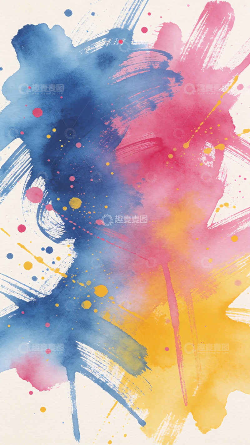 高清大图下载【趣麦麦图】抽象水彩涂鸦艺术背景