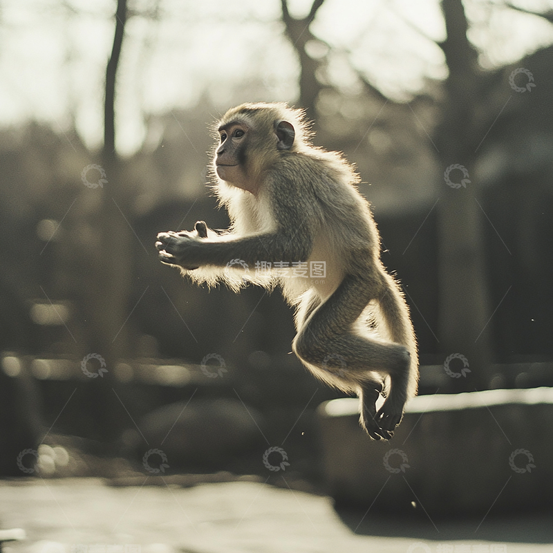 高清大图下载【趣麦麦图】灵动跃起的森林精灵