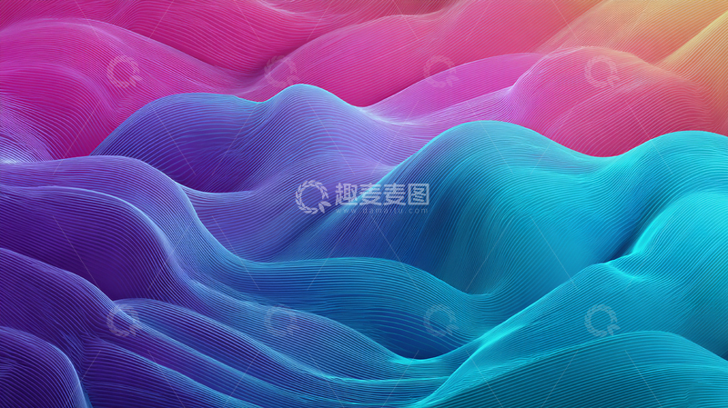 高清大图下载【趣麦麦图】彩色波浪梦境之旅