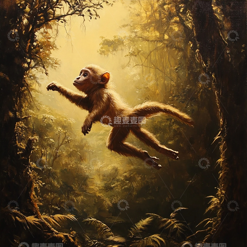 高清大图下载【趣麦麦图】穿越时空的猿猴奇幻旅程