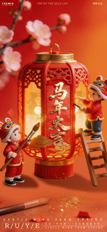 春节灯笼庆祝场景创意摆件