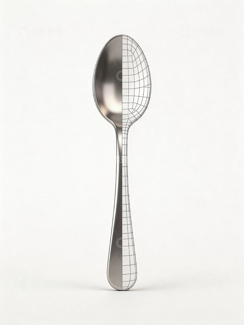 高清大图下载【趣麦麦图】简约网格勺子效果图