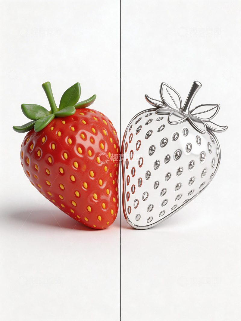 高清大图下载【趣麦麦图】创意草莓模型对比设计
