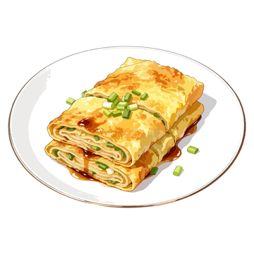 手绘风格煎饼美食插画