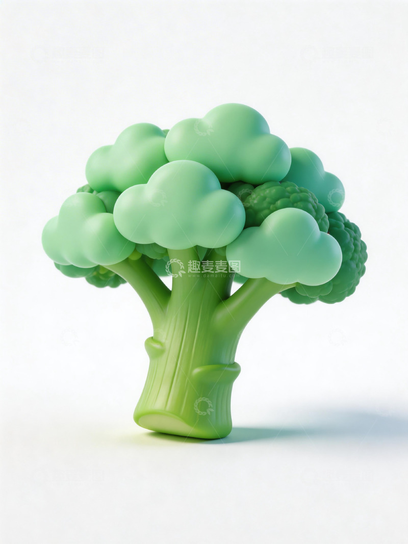 高清大图下载【趣麦麦图】卡通风格西兰花玩具造型设计