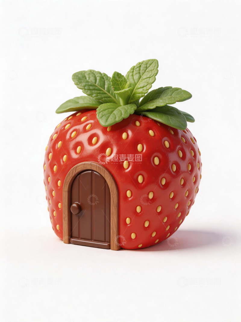 高清大图下载【趣麦麦图】草莓屋卡通玩具创意设计