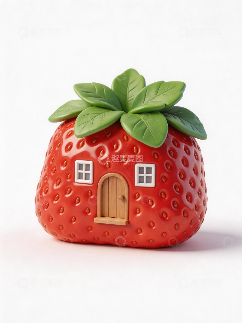 高清大图下载【趣麦麦图】草莓屋造型装饰品