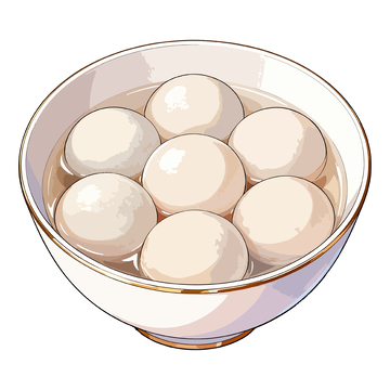 卡通汤圆美食插画