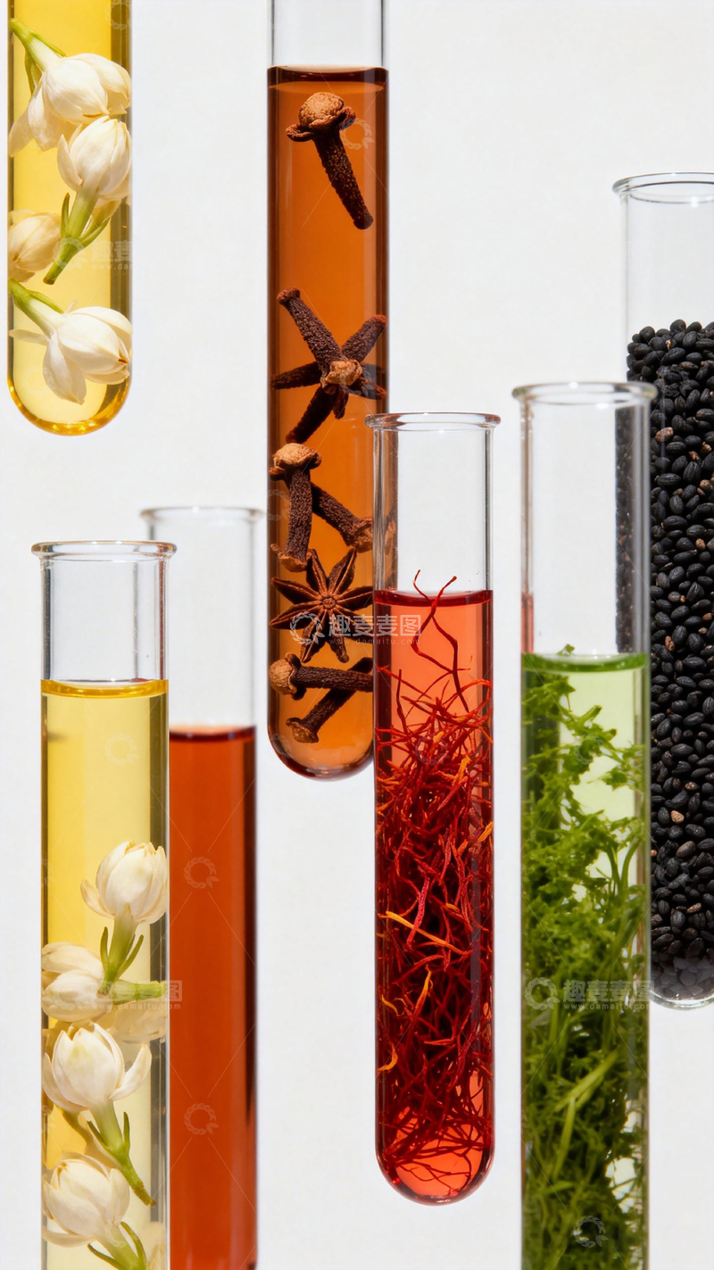 高清大图下载【趣麦麦图】科学试管香料植物