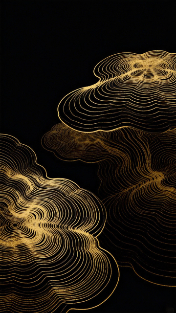 抽象金线波浪图案设计