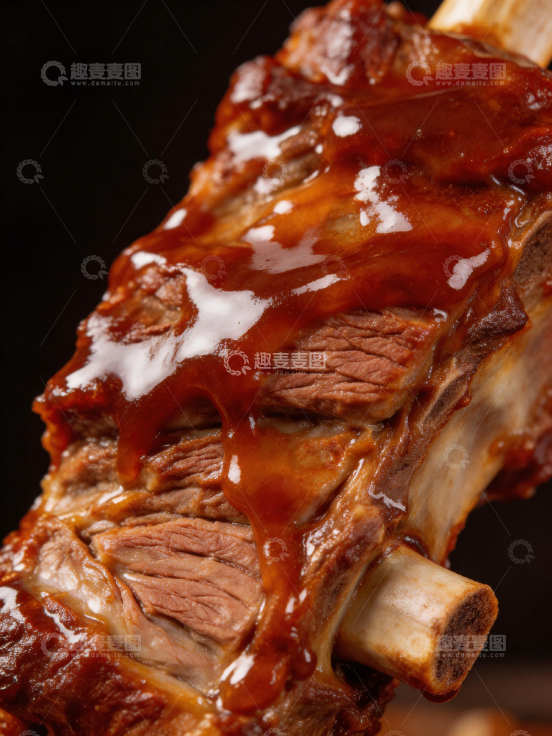 高清大图下载【趣麦麦图】美味烤排骨特写摄影图片