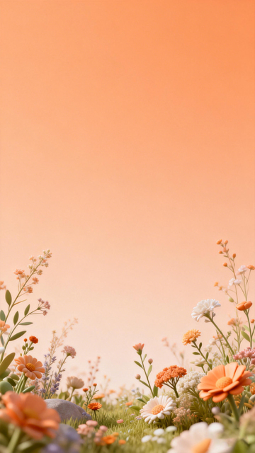 暖色调花卉风景壁纸