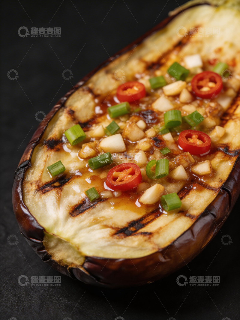 高清大图下载【趣麦麦图】烤茄子美食摄影