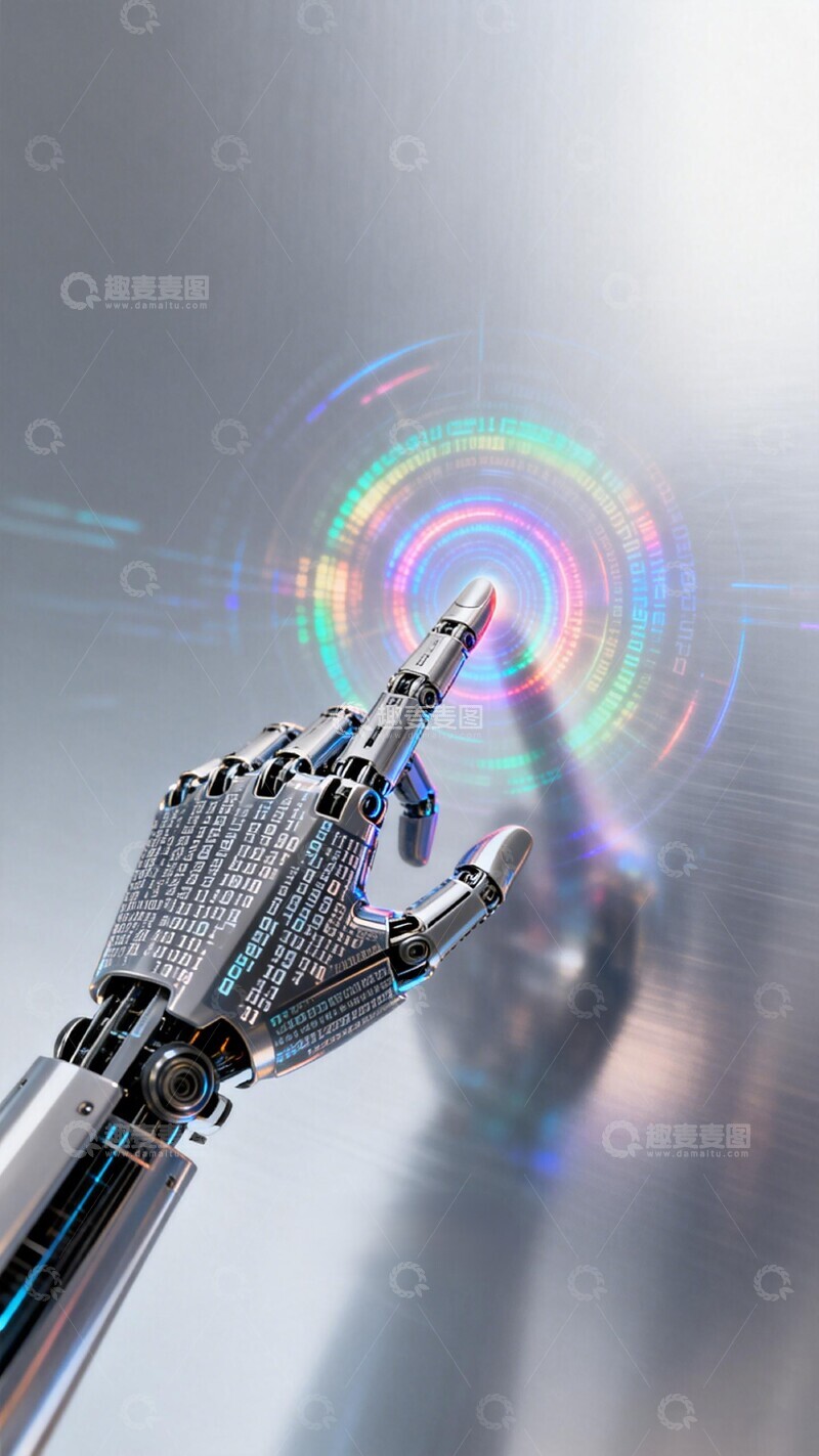 高清大图下载【趣麦麦图】未来科技手部互动光效