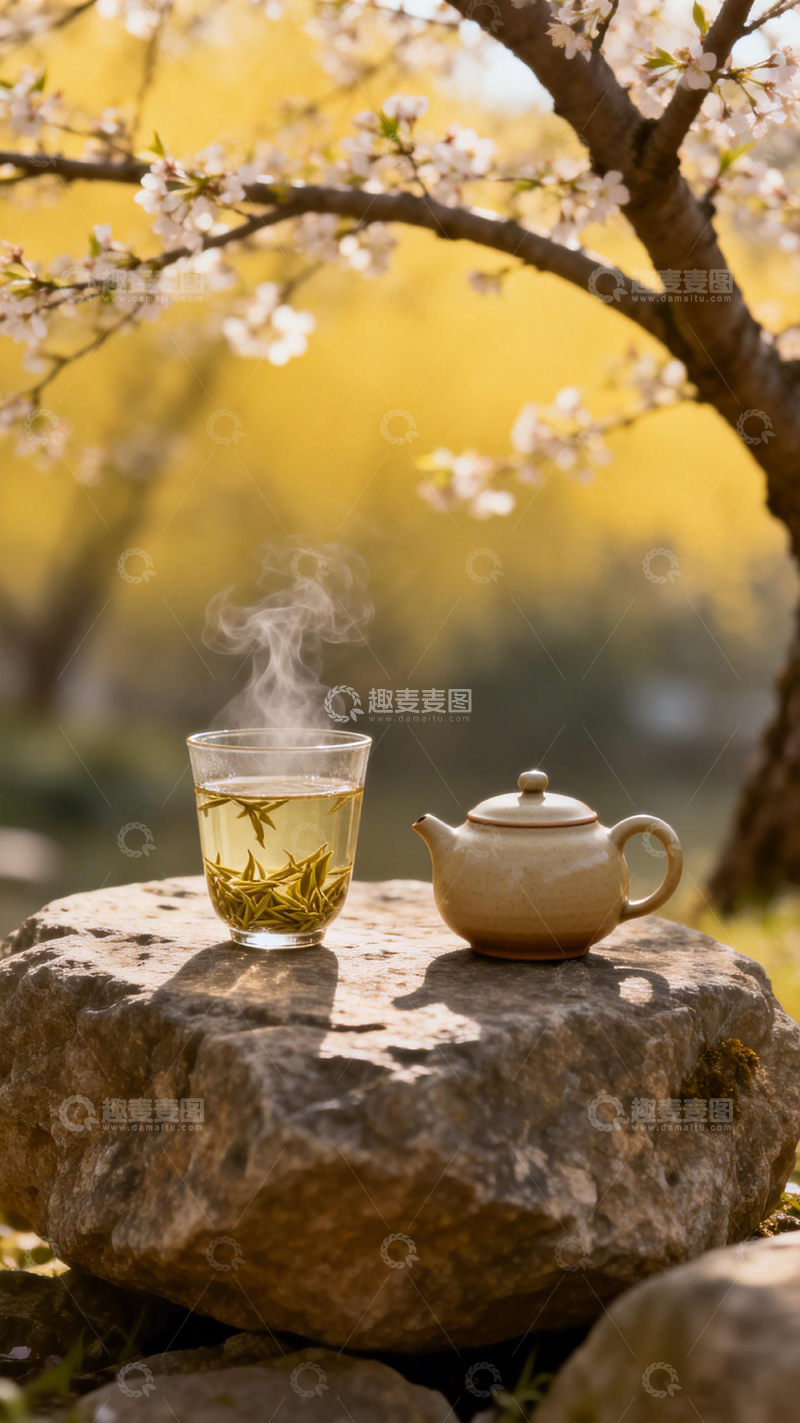 高清大图下载【趣麦麦图】春日茶艺赏景图