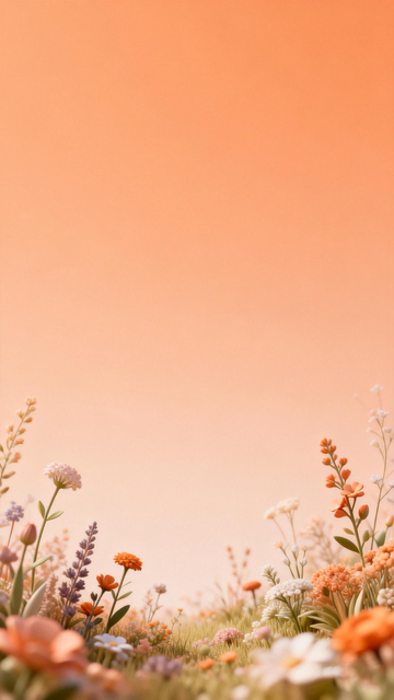 暖色调花卉背景图