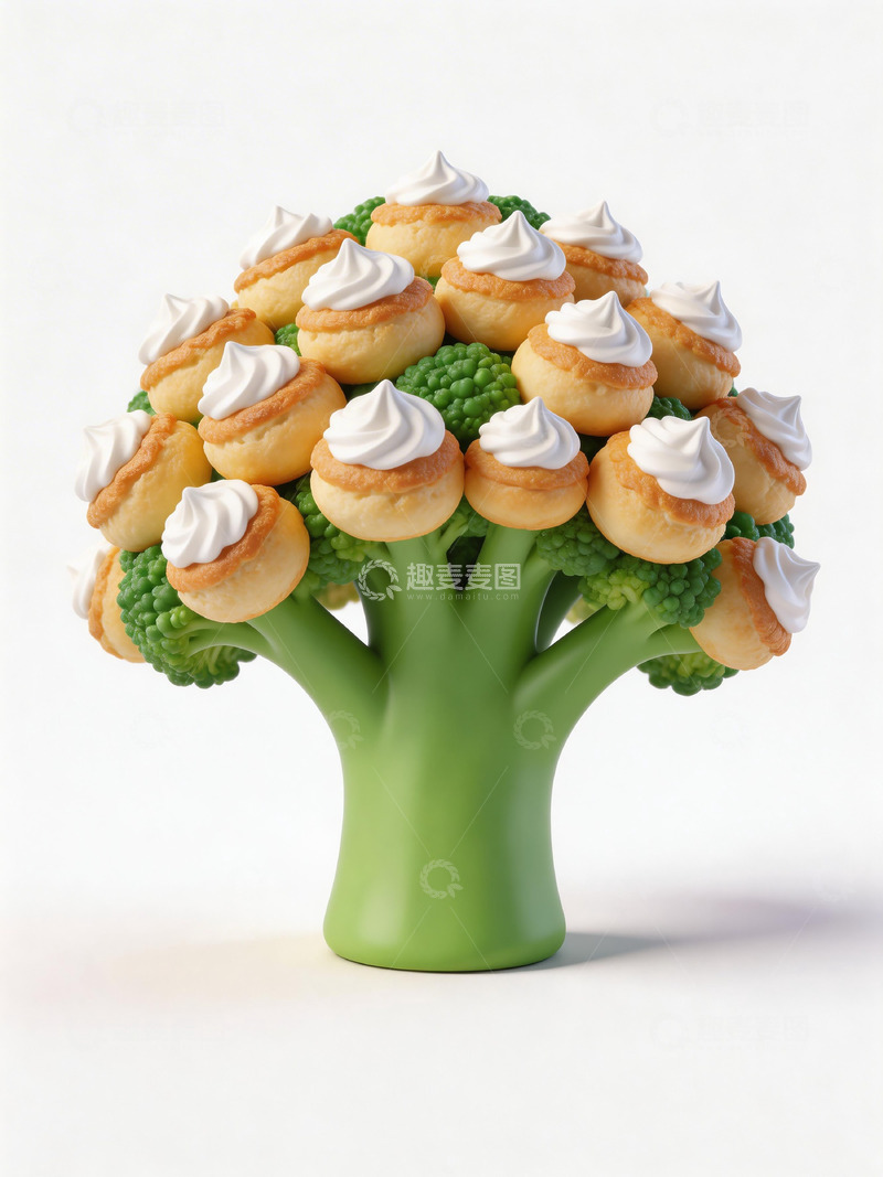 高清大图下载【趣麦麦图】创意树形糕点装饰品