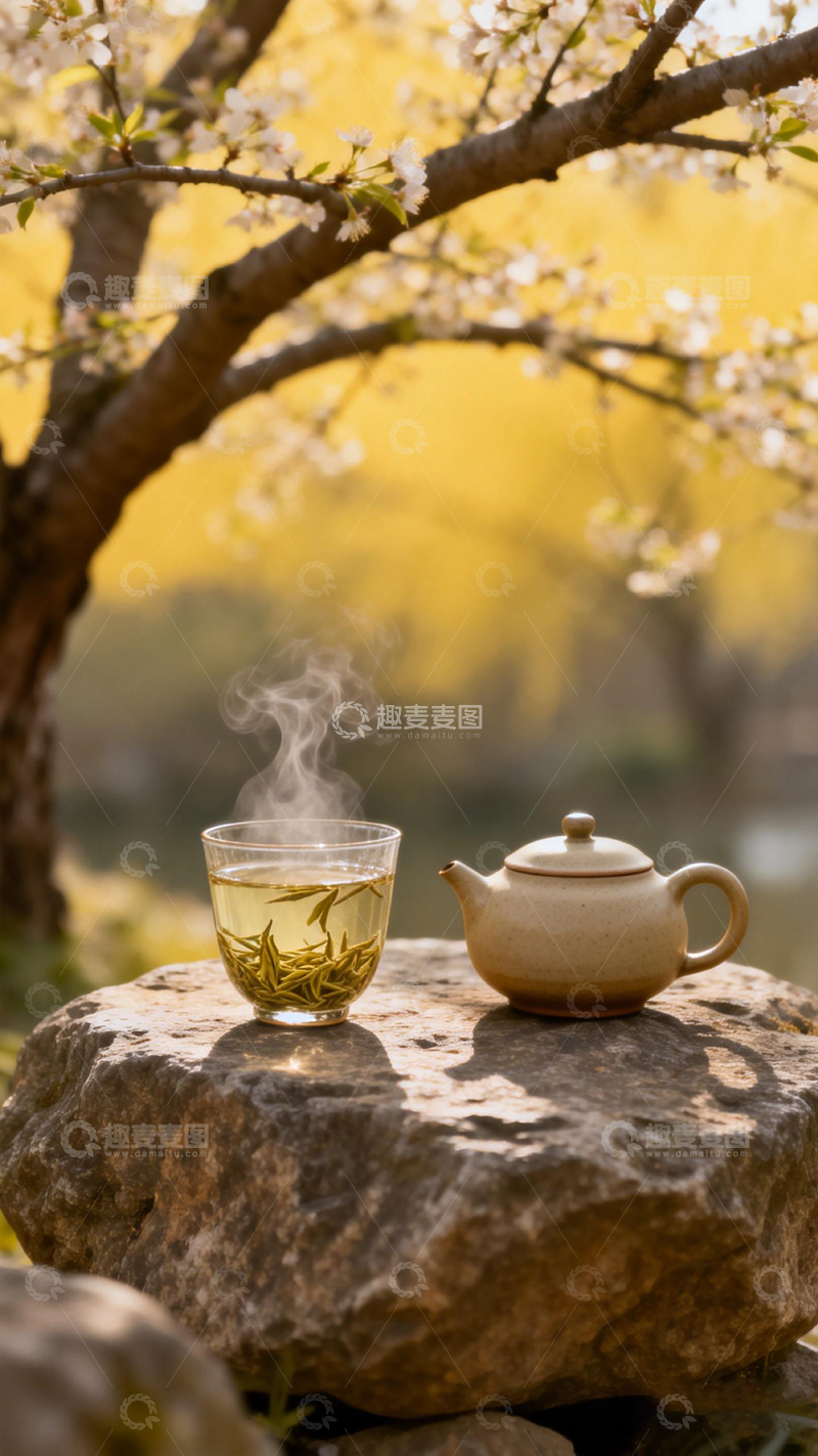 高清大图下载【趣麦麦图】春日茶韵花开