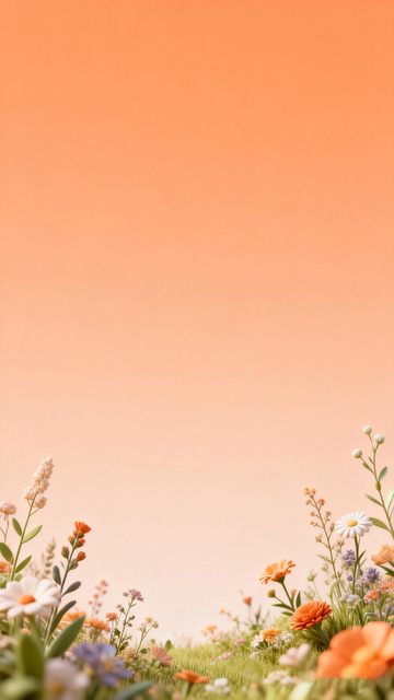 暖色调花卉背景插画