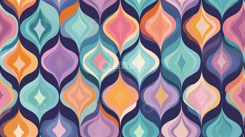 高清大图下载【趣麦麦图】彩色几何梦幻迷宫