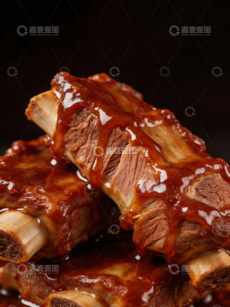 高清大图下载【趣麦麦图】美味烧烤肋排特写