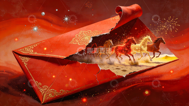 高清大图下载【趣麦麦图】节后开工海报（信封横板）-01