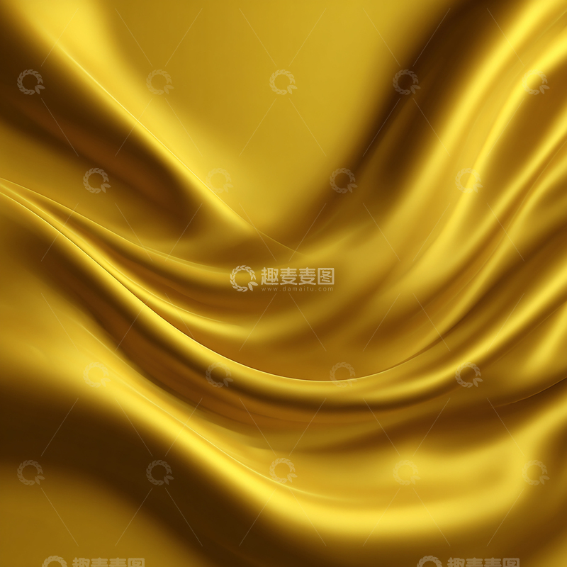 高清大图下载【趣麦麦图】金色丝绸褶皱背景