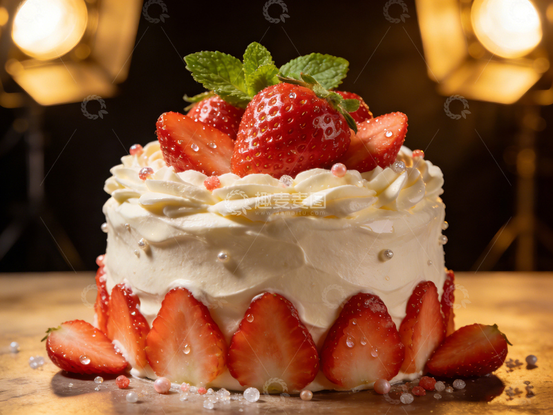 高清大图下载【趣麦麦图】美味草莓奶油蛋糕美食摄影