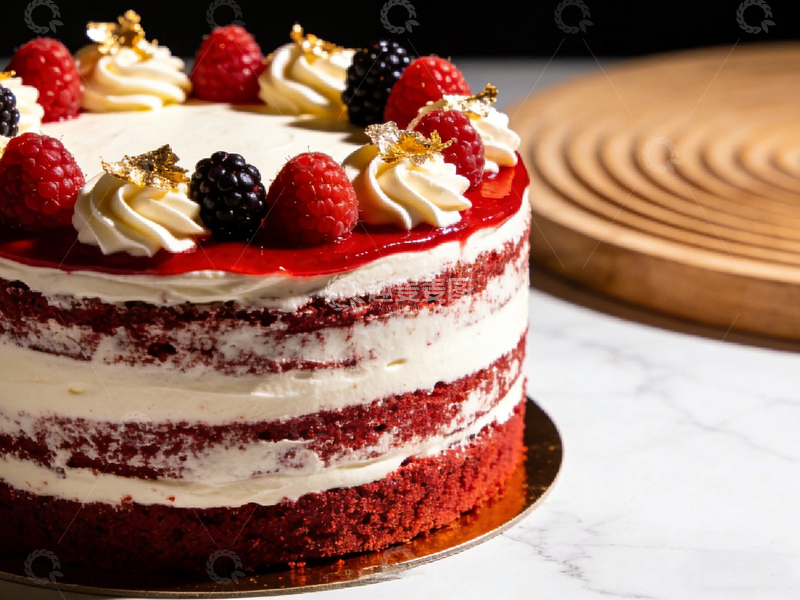 高清大图下载【趣麦麦图】精致红丝绒蛋糕美食摄影