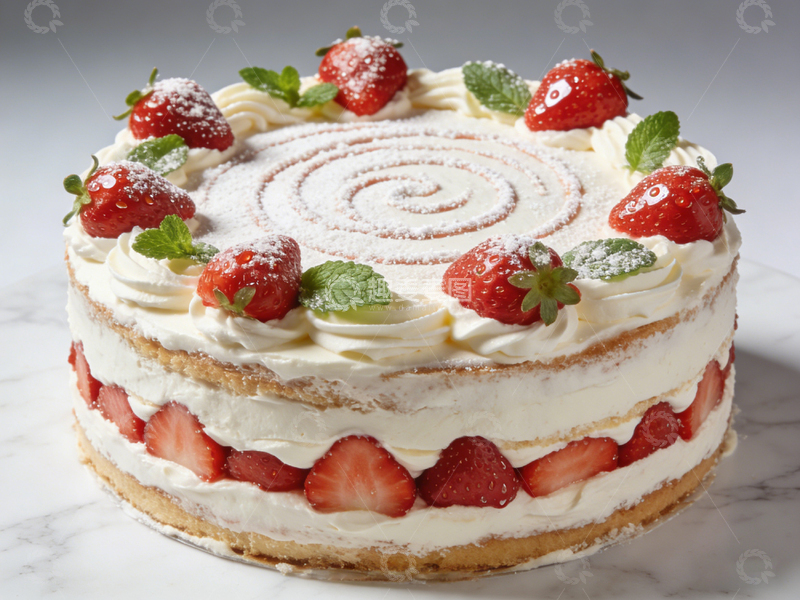 高清大图下载【趣麦麦图】草莓奶油蛋糕美食甜点摄影
