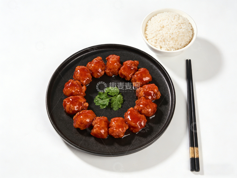 高清大图下载【趣麦麦图】中式美食红烧鸡肉饭