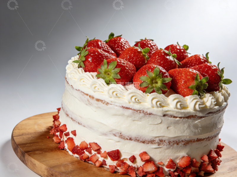 高清大图下载【趣麦麦图】草莓奶油蛋糕美食摄影1