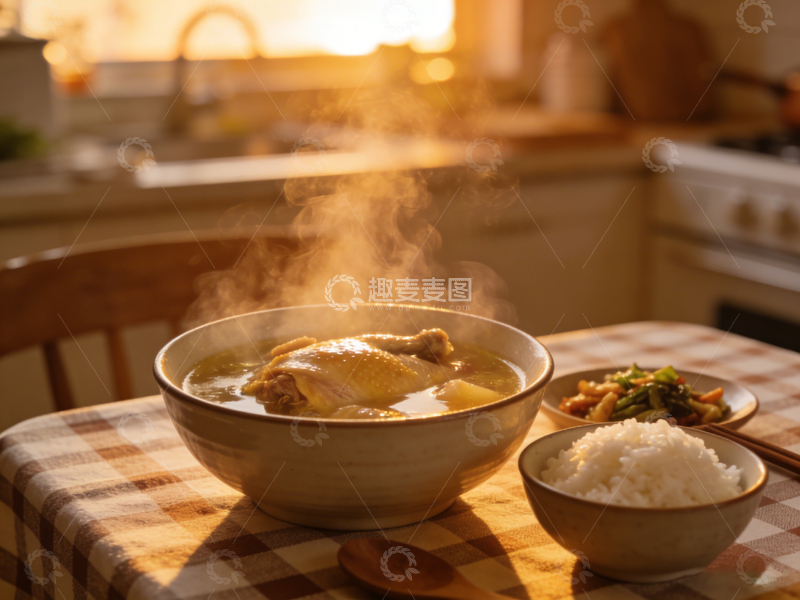 高清大图下载【趣麦麦图】温馨厨房鸡汤饭菜美食摄影