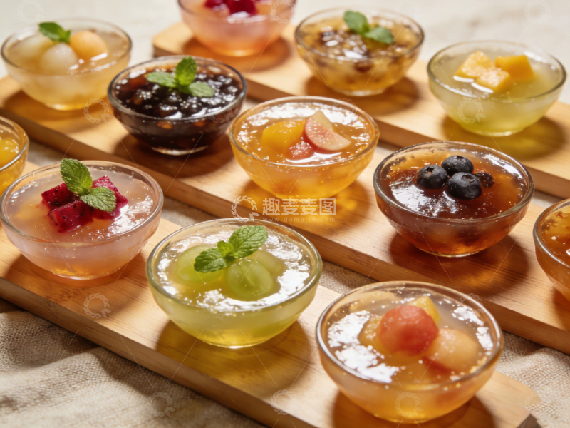 高清大图下载【趣麦麦图】精美甜品拼盘水果果冻