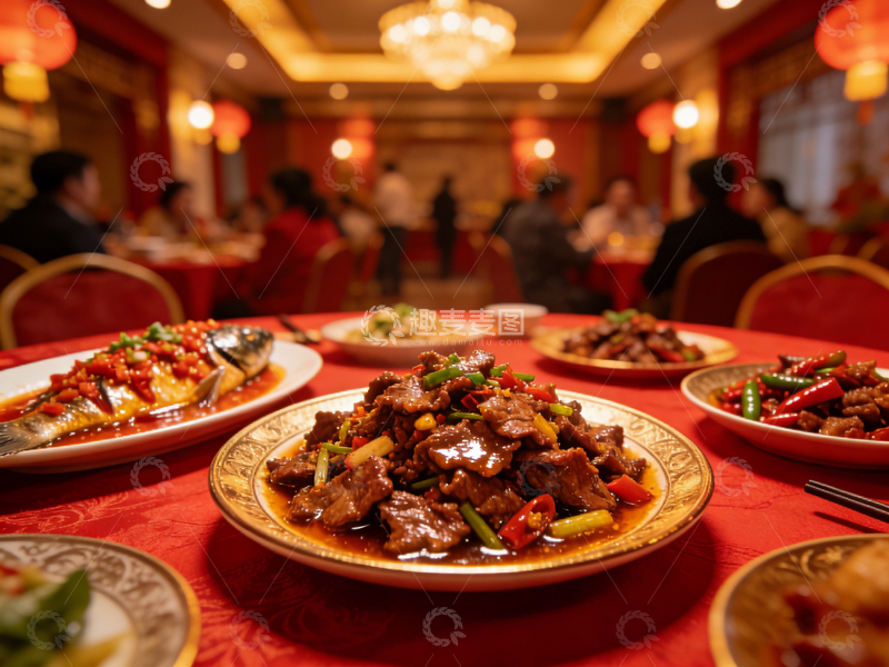 高清大图下载【趣麦麦图】中式宴会厅美食摄影