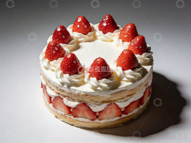 高清大图下载【趣麦麦图】草莓奶油蛋糕美食摄影5