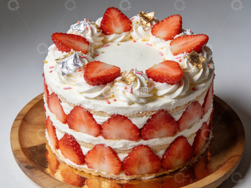 高清大图下载【趣麦麦图】草莓奶油蛋糕美食摄影2