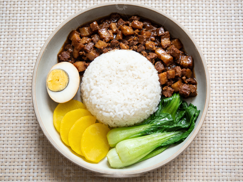 高清大图下载【趣麦麦图】亚洲风味卤肉饭套餐